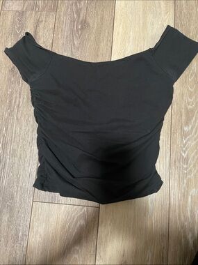 Black off-the-shoulder tee shirt Hollister Vintage